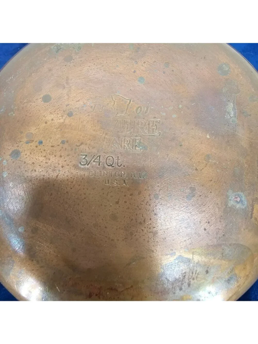 Vintage Revere Ware Copper Bottom Saucepan With Lid 3/4 Qt Stainless Steel Black